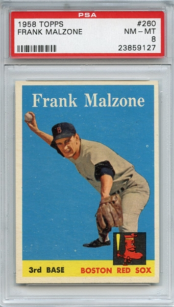 1958 Topps 260 Frank Malzone PSA NM-MT 8