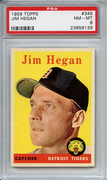 1958 Topps 345 Jim Hegan PSA NM-MT 8