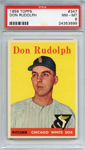 1958 Topps 347 Don Rudolph PSA NM-MT 8