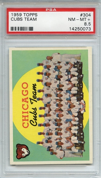 1959 Topps 304 Chicago Cubs Team PSA NM-MT+ 8.5