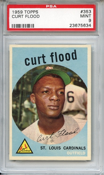 1959 Topps 353 Curt Flood PSA MINT 9