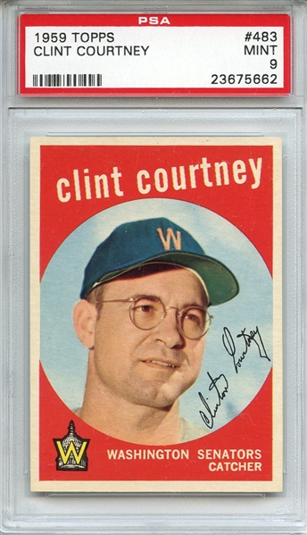 1959 Topps 483 Clint Courtney PSA MINT 9
