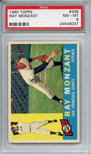 1960 Topps 338 Ray Monzant PSA NM-MT 8