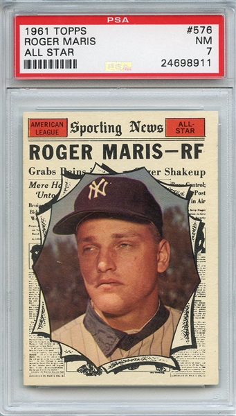 1961 Topps 576 Roger Maris All Star PSA NM 7