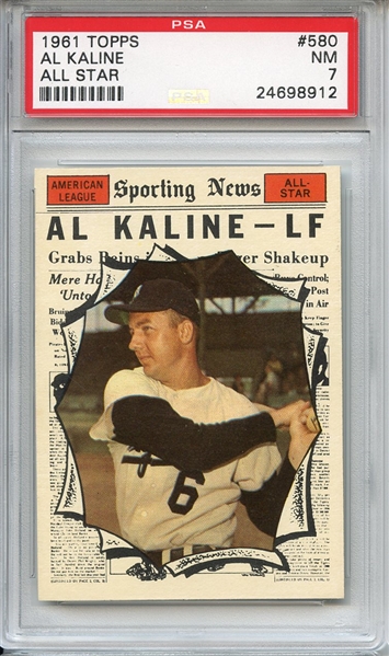 1961 Topps 580 Al Kaline All Star PSA NM 7