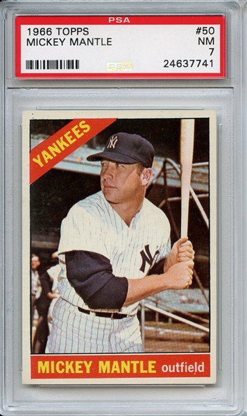 1966 Topps 50 Mickey Mantle PSA NM 7