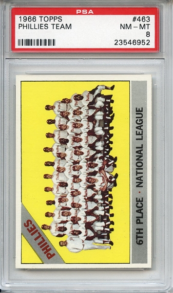 1966 Topps 463 Philadelphia Phillies Team PSA NM-MT 8