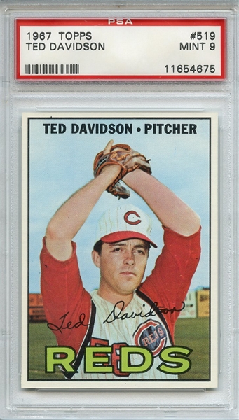 1967 Topps 519 Ted Davidson PSA MINT 9