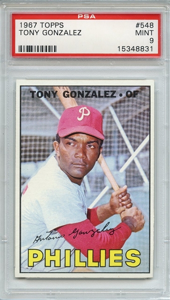 1967 Topps 548 Tony Gonzalez PSA MINT 9