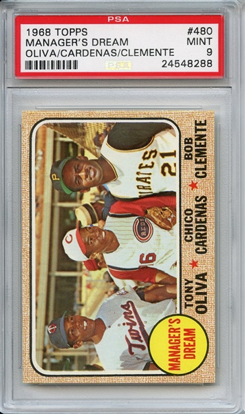 1968 Topps 480 Manager's Dream Clemente PSA MINT 9