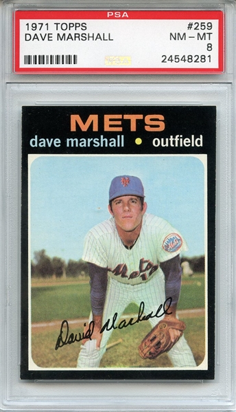 1971 Topps 259 Dave Marshall PSA NM-MT 8
