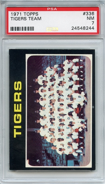 1971 Topps 336 Detroit Tigers Team PSA NM 7