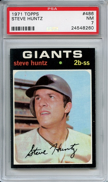 1971 Topps 486 Steve Huntz PSA NM 7