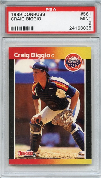 1989 Donruss 561 Craig Biggio RC PSA MINT 9
