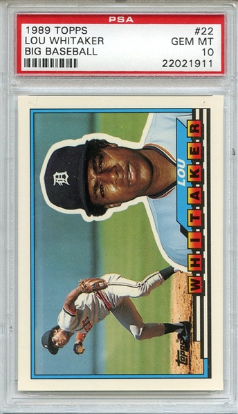 1989 Topps Big Baseball 22 Lou Whitaker PSA GEM MT 10