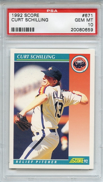 1992 Score 671 Curt Schilling PSA GEM MT 10