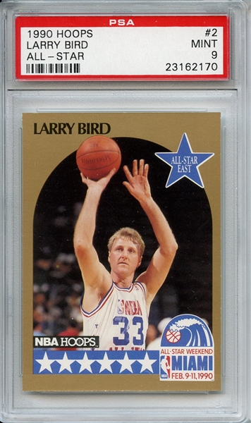 1990 Hoops 2 Larry Bird All Star PSA MINT 9
