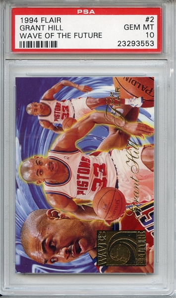 1994 Flair Wave of the Future 2 Grant Hill PSA GEM MT 10