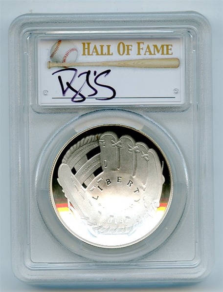 2014 P $1 Baseball HOF Silver Commemorative Signed by Darryl Strawberry PCGS PR70DCAM 