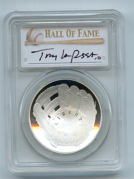 2014 P $1 Baseball HOF Silver Commemorative Signed by Tony LaRussa PCGS PR70DCAM 
