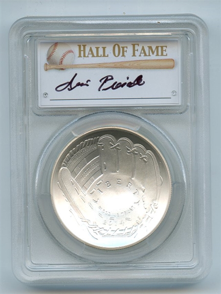 2014 P $1 Baseball HOF Silver Commemorative Signed by Jimmy Piersall PCGS MS70