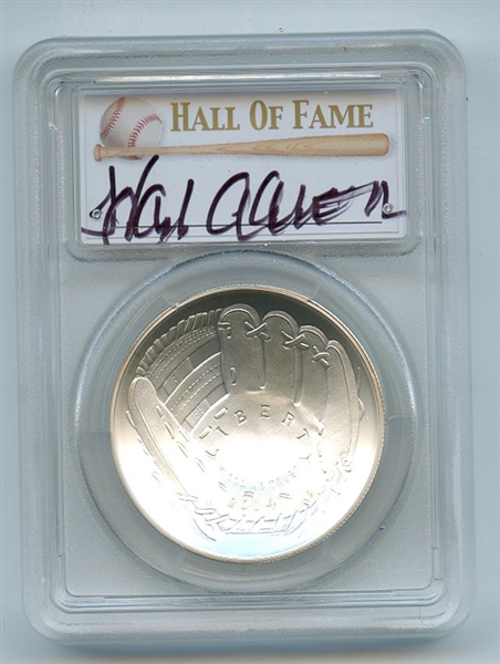 2014 P $1 Baseball HOF Silver Commemorative Signed by Hank Aaron PCGS MS70 First Strike