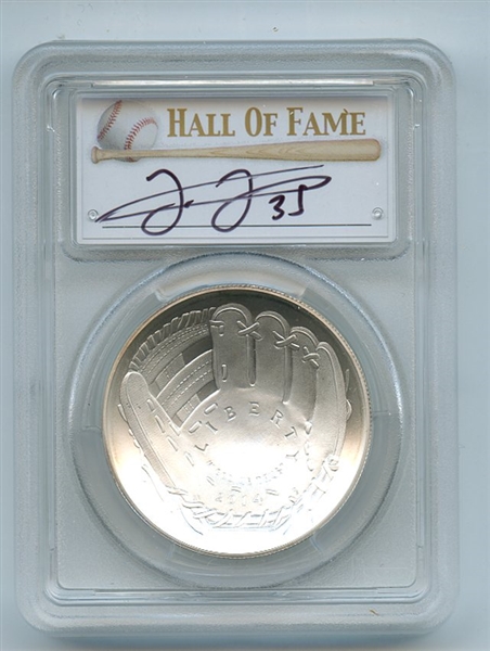 2014 P $1 Baseball HOF Silver Commemorative Signed by Frank Thomas PCGS MS70