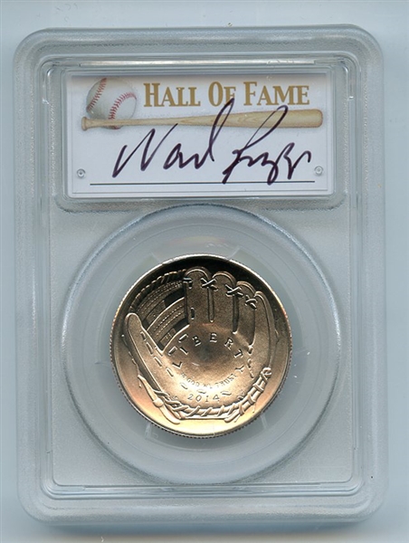 2014 D 50C Baseball HOF Clad Commemorative Signed by Wade Boggs PCGS MS70