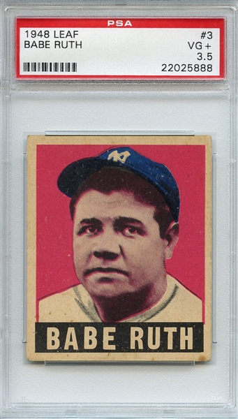 1948 Leaf 3 Babe Ruth PSA VG+ 3.5