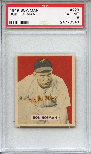 1949 Bowman 223 Bob Hofman PSA EX-MT 6