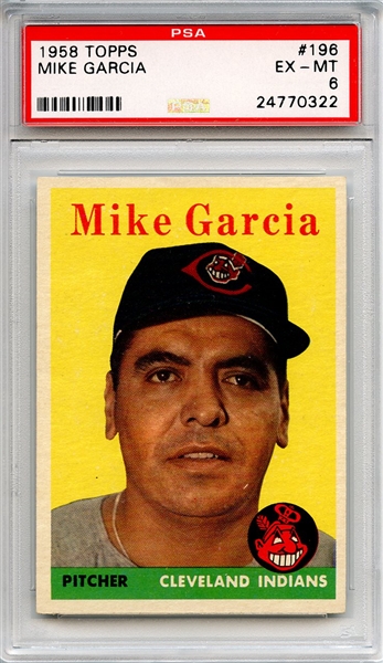 1958 Topps 196 Mike Garcia PSA EX-MT 6