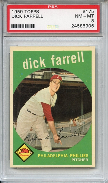 1959 Topps 175 Dick Farrell PSA NM-MT 8