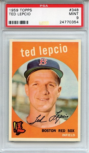 1959 Topps 348 Ted Lepcio PSA MINT 9