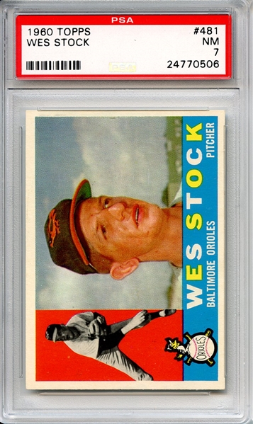 1960 Topps 481 Wes Stock PSA NM 7