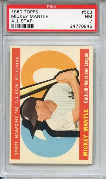 1960 Topps 563 Mickey Mantle All Star PSA NM 7