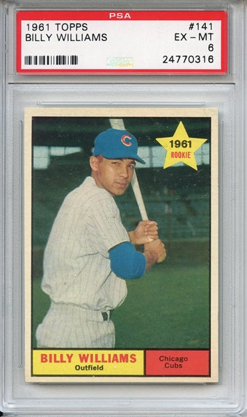 1961 Topps 141 Billy Williams RC PSA EX-MT 6