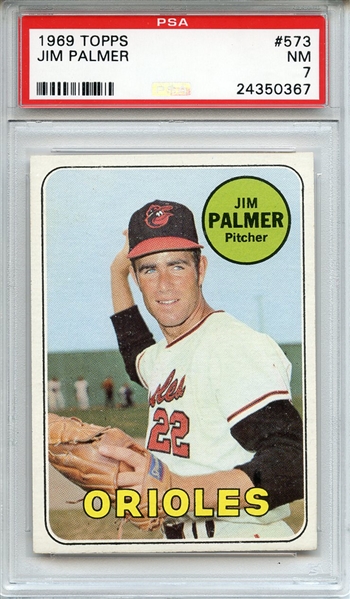 1969 Topps 573 Jim Palmer PSA NM 7