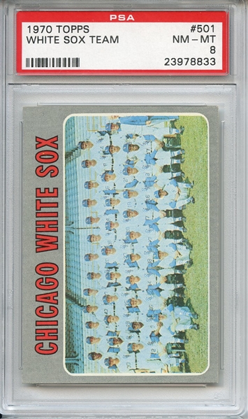 1970 Topps 501 Chicago White Sox Team PSA NM-MT 8