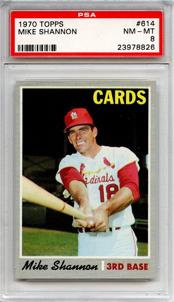 1970 Topps 614 Mike Shannon PSA NM-MT 8