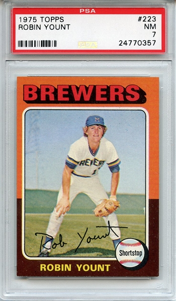 1975 Topps 223 Robin Yount RC PSA NM 7