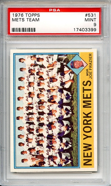 1976 Topps 531 New York Mets Team PSA MINT 9