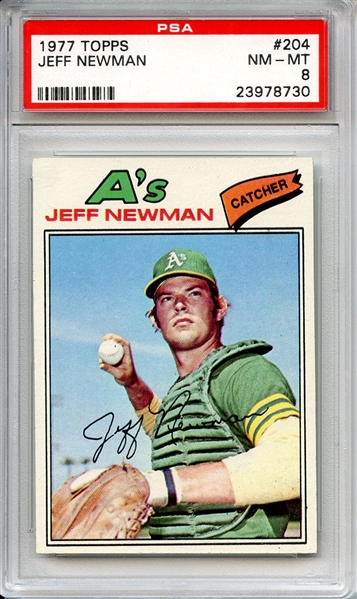 1977 Topps 204 Jeff Newman PSA NM-MT 8