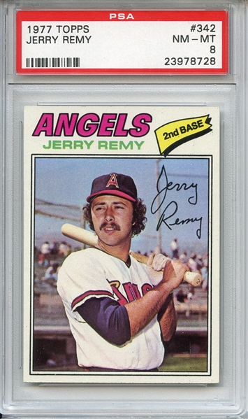 1977 Topps 342 Jerry Remy PSA NM-MT 8