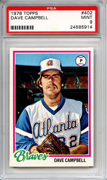 1978 Topps 402 Dave Campbell PSA MINT 9