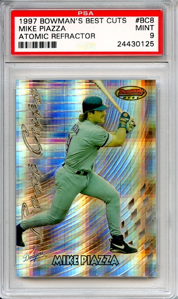 1997 Bowman's Best Cuts Atomic Refractor BC8 Mike Piazza PSA MINT 9