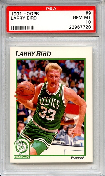 1991 Hoops 9 Larry Bird PSA GEM MT 10