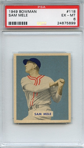 1949 Bowman 118 Sam Mele PSA EX-MT 6