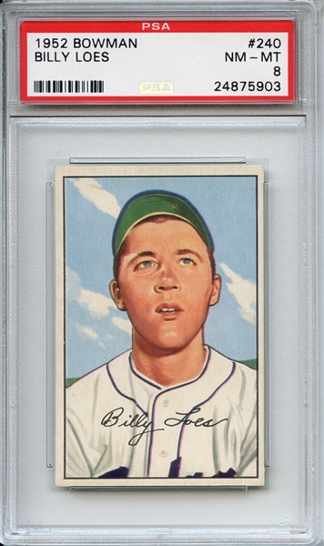 1952 Bowman 240 Billy Loes PSA NM-MT 8