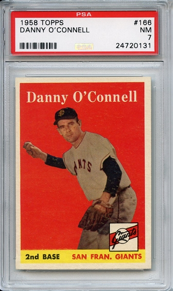 1958 Topps 166 Danny O'Connell PSA NM 7