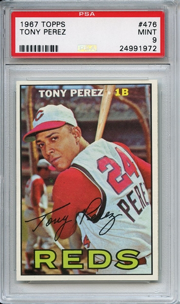 1967 Topps 476 Tony Perez PSA MINT 9